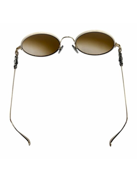 Chrome Hearts Ovaryeasy 925 Floral Temple Round Gradient Lens Sunglasses White main image 8